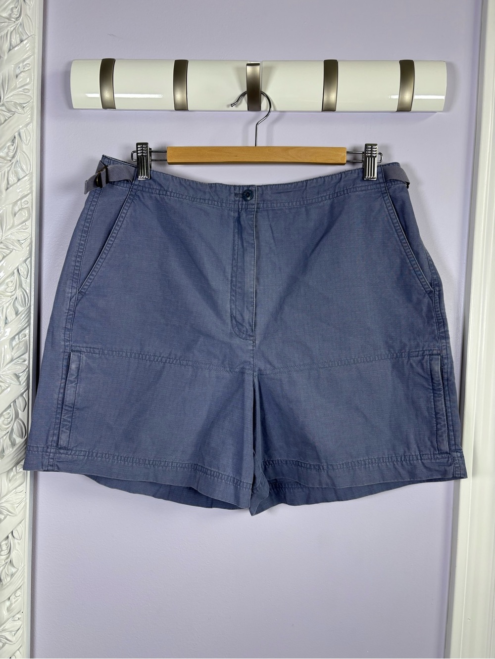 Lauren Ralph Lauren Womens Blue Ripstop Utility Bermuda Shorts Size 14